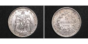 5 Franc 法兰西第三共和国 (1870 - 1940) 銀 