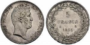 5 Franc 法国 / 七月王朝 (1830 - 1848) 銀 路易-菲利普一世 (1773 -1850)