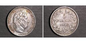 5 Franc 法国 / 七月王朝 (1830 - 1848) 銀 路易-菲利普一世 (1773 -1850)