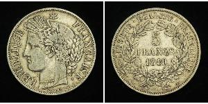 5 Franc 法蘭西第二共和國 (1848 - 1852) 銀 