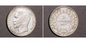 5 Franc 法蘭西第二共和國 (1848 - 1852) 銀 拿破仑三世