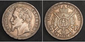 5 Franc 法蘭西第二帝國 (1852 - 1870) 銀 拿破仑三世