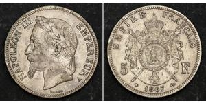 5 Franc 法蘭西第二帝國 (1852 - 1870) 銀 拿破仑三世