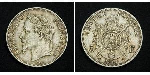5 Franc 法蘭西第二帝國 (1852 - 1870) 銀 拿破仑三世