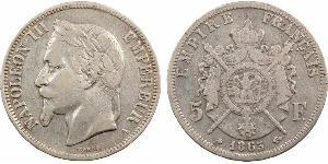 5 Franc 法蘭西第二帝國 (1852 - 1870) 銀 拿破仑三世