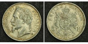 5 Franc 法蘭西第二帝國 (1852 - 1870) 銀 拿破仑三世