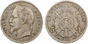 5 Franc 法蘭西第二帝國 (1852 - 1870) 銀 拿破仑三世