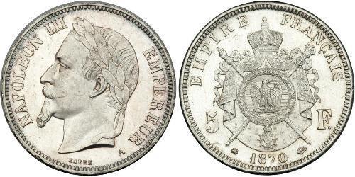 5 Franc 法蘭西第二帝國 (1852 - 1870) 銀 拿破仑三世