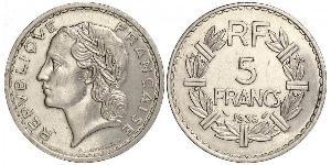 5 Franc 法兰西第三共和国 (1870 - 1940) 镍 