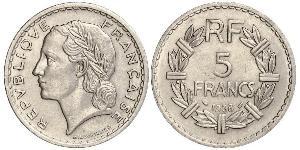 5 Franc 法兰西第三共和国 (1870 - 1940) 镍 