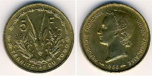 5 Franc 多哥 青铜 