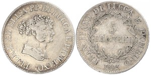 5 Franchi / 5 Franc Italian city-states Argent 
