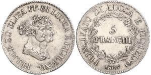 5 Franchi / 5 Franc Italian city-states Argent 