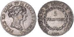 5 Franchi / 5 Franc Italian city-states Argento 