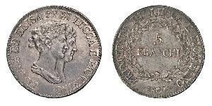 5 Franchi / 5 Franc Italian city-states Plata 