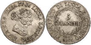 5 Franchi / 5 Franc Italian city-states Plata 