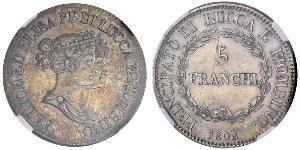 5 Franchi / 5 Franc Italian city-states 銀 