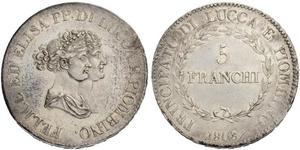 5 Franchi / 5 Франк Italian city-states Серебро 