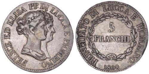 5 Franchi / 5 Франк Italian city-states Срібло 