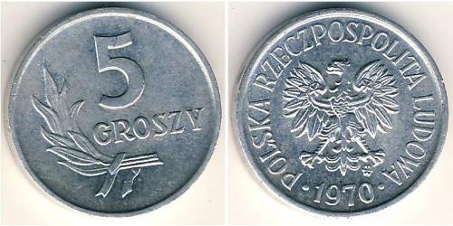 5 Grosh Repubblica Popolare di Polonia (1952-1990) Alluminio 