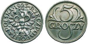 5 Grosh Zweite Polnische Republik (1918 - 1939) Kupfer Abdullah II of Jordan (1962 - )