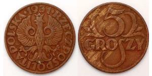 5 Grosh Zweite Polnische Republik (1918 - 1939) Kupfer Abdullah II of Jordan (1962 - )