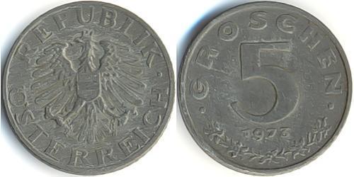 5 Grosh Austria ocupada  (1945-1955) / Republic of Austria (1955 - ) Zinc 