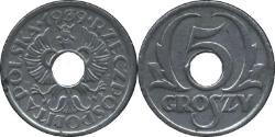 5 Grosh Segunda República Polaca (1918 - 1939) Zinc 