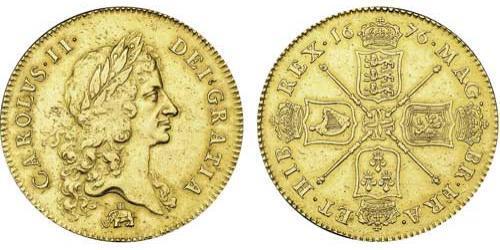 5 Guinea Kingdom of England (927-1649,1660-1707) Gold Charles II (1630-1685)