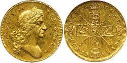 5 Guinea Königreich England (927-1649,1660-1707) Gold Karl II (1630-1685)