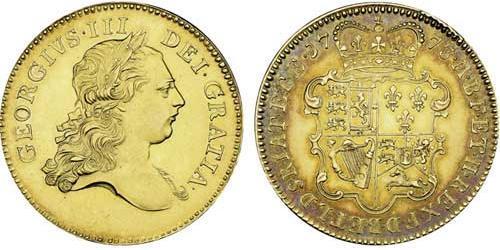 5 Guinea Regno Unito di Gran Bretagna (1707-1801) Oro Giorgio III (1738-1820)
