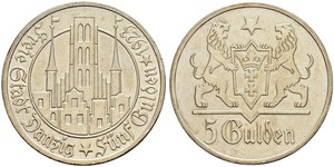 5 Gulden Gdansk (1920-1939) Argent 