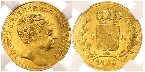 5 Gulden Grand-duché de Bade (1806-1918) Or Louis Ier de Bade(1763 - 1830)