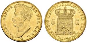 5 Gulden Paesi Bassi Oro William I of the Netherlands (1772 - 1843)
