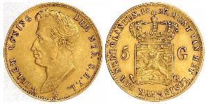 5 Gulden Paesi Bassi Oro William I of the Netherlands (1772 - 1843)