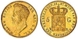 5 Gulden Paesi Bassi Oro William I of the Netherlands (1772 - 1843)