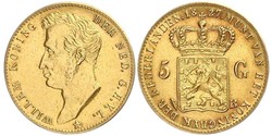 5 Gulden Países Bajos Oro William I of the Netherlands (1772 - 1843)