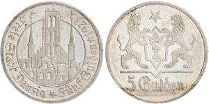 5 Gulden Gdansk (1920-1939) Plata 