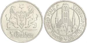 5 Gulden Gdansk (1920-1939) Silber 