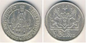 5 Gulden Gdansk (1920-1939) Silber 