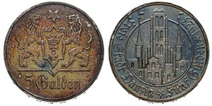5 Gulden Gdansk (1920-1939) Silber 