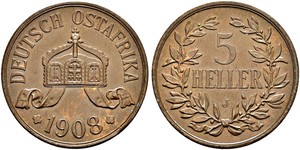 5 Heller Afrique orientale allemande (1885-1919) Bronze 