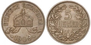 5 Heller Deutsch-Ostafrika (1885-1919) Bronze 