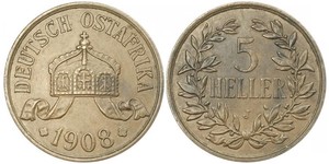 5 Heller German East Africa (1885-1919) Bronze 