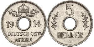5 Heller Africa Orientale Tedesca (1885-1919) Rame/Nichel 