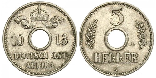5 Heller Africa Orientale Tedesca (1885-1919) Rame/Nichel 