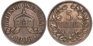 5 Heller German East Africa (1885-1919) 青铜 