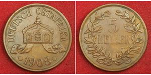 5 Heller German East Africa (1885-1919) 青铜 