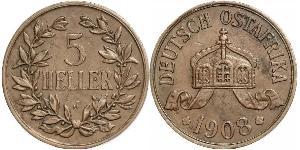 5 Heller German East Africa (1885-1919) 青铜 