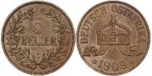 5 Heller German East Africa (1885-1919) 青铜 
